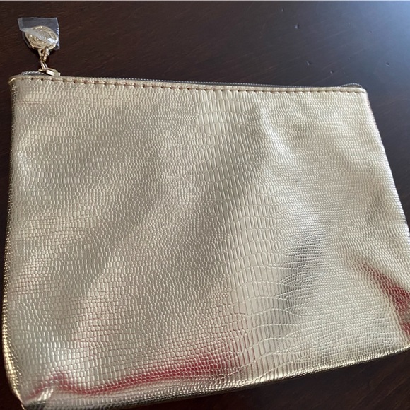 NWT! Lancome brand metallic gold tone zippered bag/pouch - Picture 12 of 12